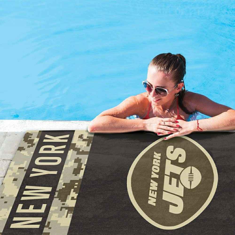 New York Jets Camo Spectra NFL Beach Towel Lifestyle