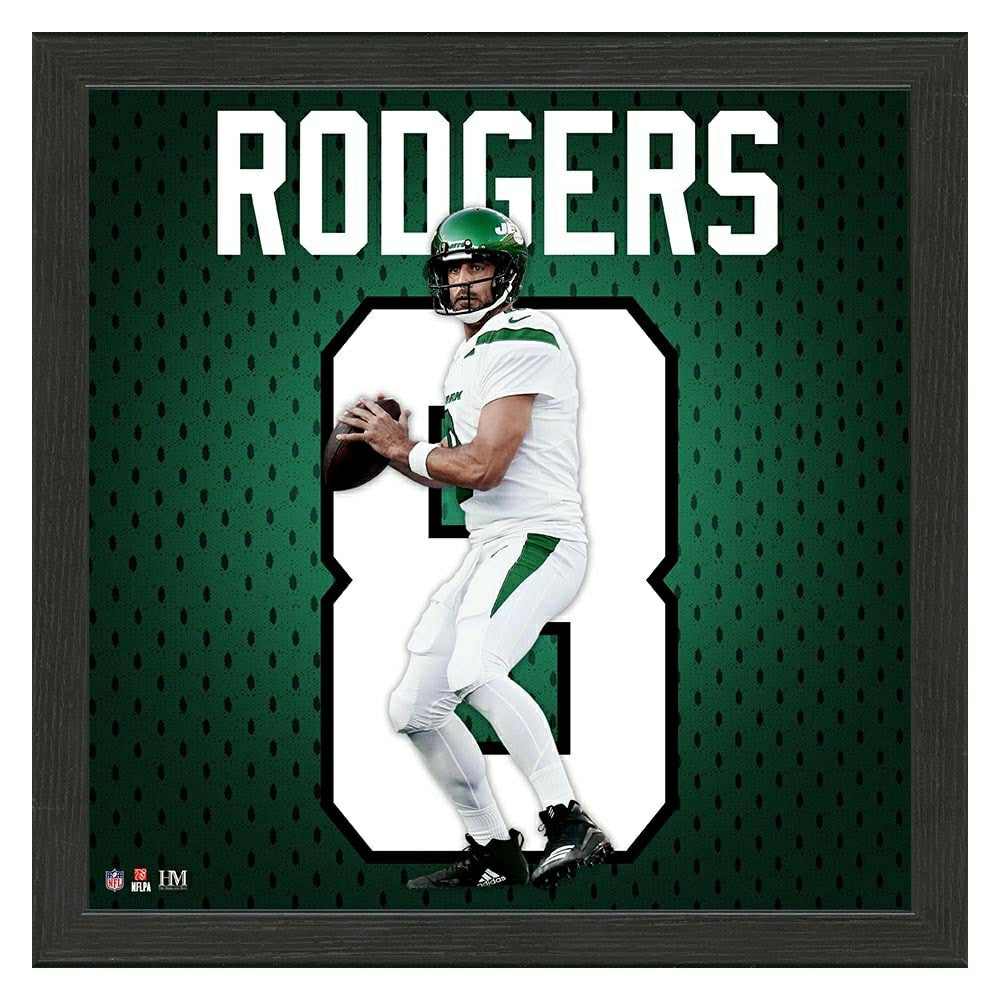 Aaron Rodgers #8 New York Jets Jersey Framed NFL Photo Classic