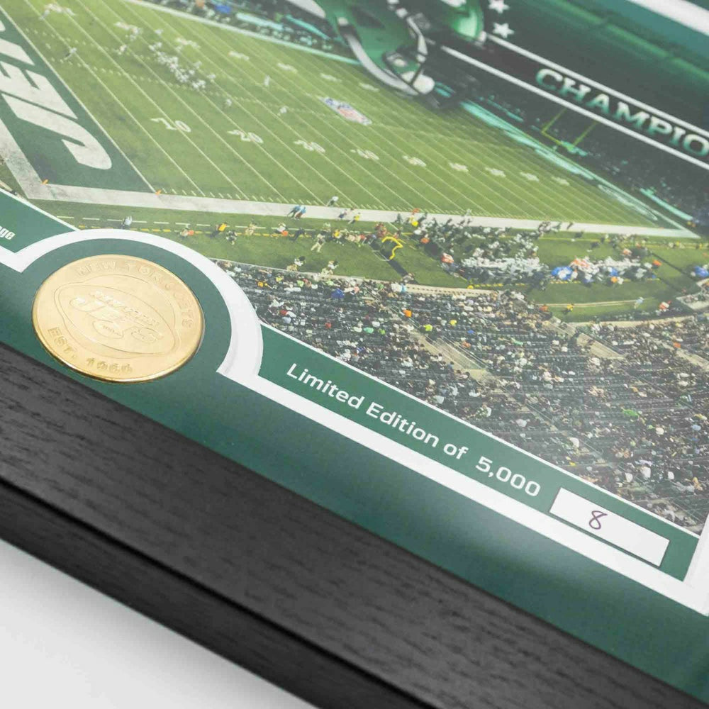 New York Jets Team Stadium Bronze Coin Framed NFL Photo Fashion
