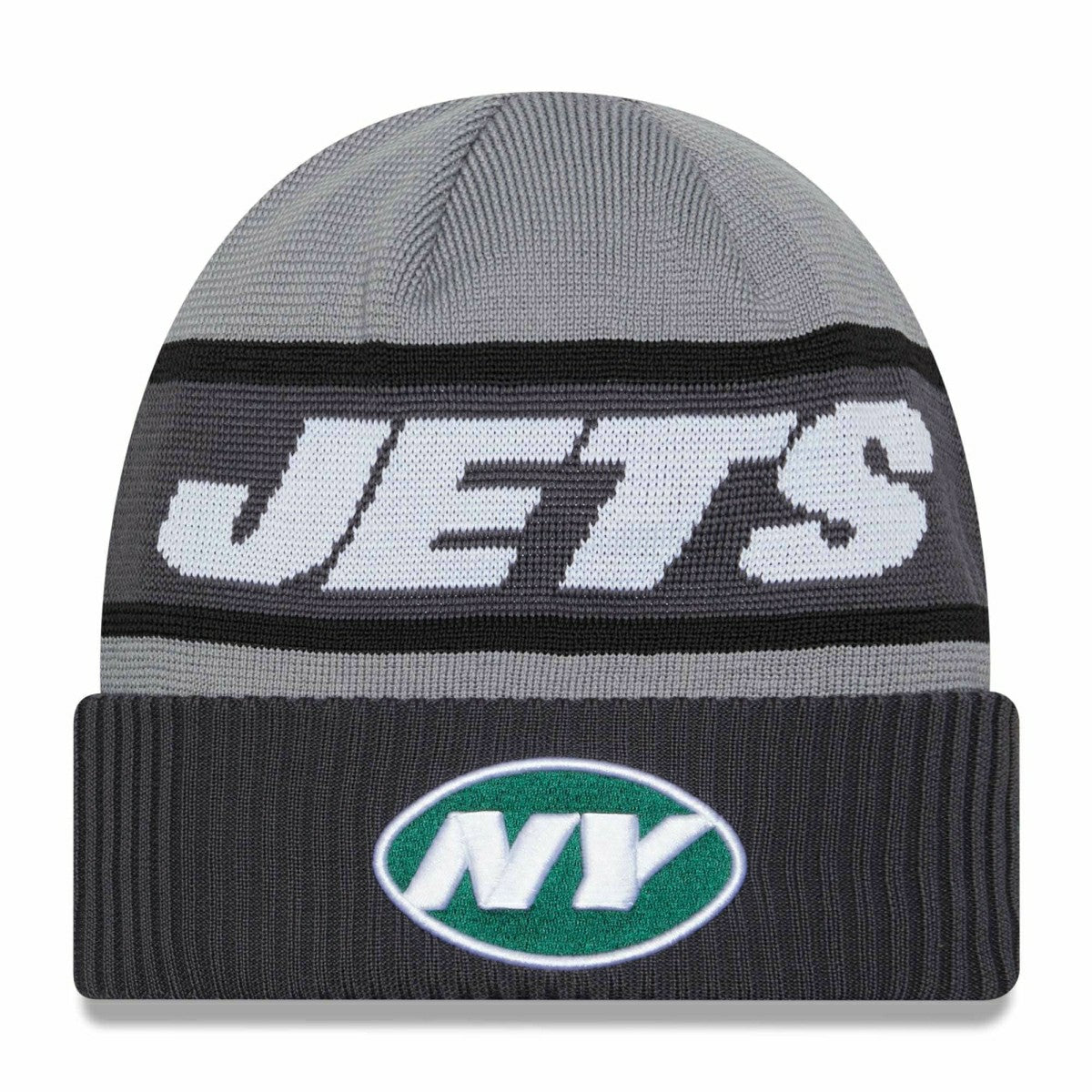 New York Jets 2023 NFL Sideline New Era Tech Knit Beanie Gray Taass sale