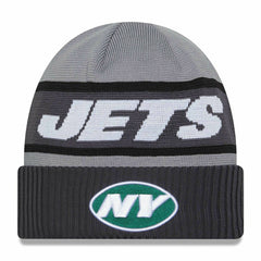 New York Jets 2023 NFL Sideline New Era Tech Knit Beanie Gray Taass sale