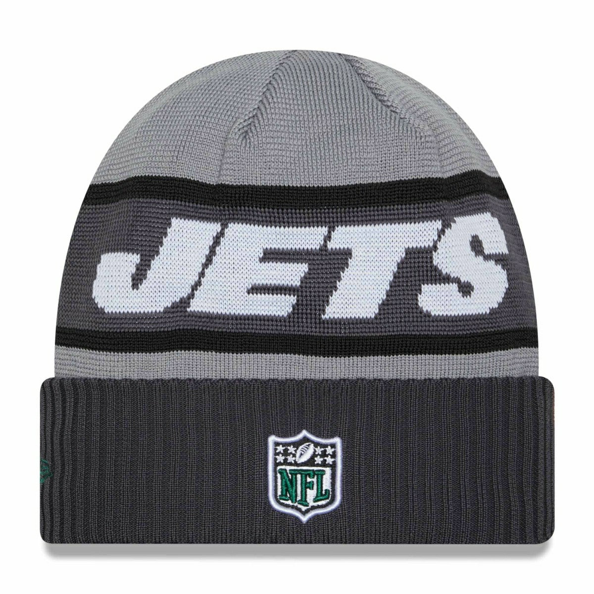 New York Jets 2023 NFL Sideline New Era Tech Knit Beanie Gray Taass sale