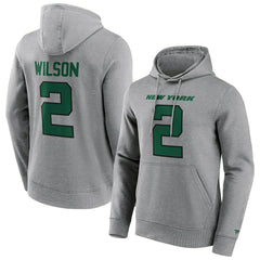 Zach Wilson #2 New York Jets Iconic Player NFL Hoodie Grey Fashion