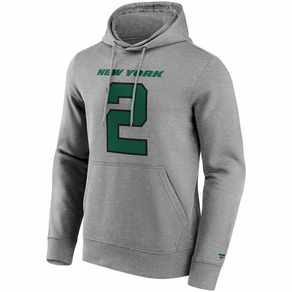 Zach Wilson #2 New York Jets Iconic Player NFL Hoodie Grey Fashion