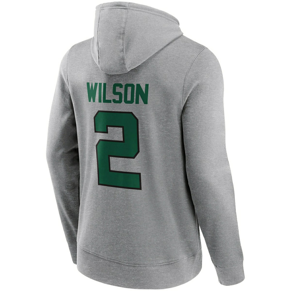 Zach Wilson #2 New York Jets Iconic Player NFL Hoodie Grey Fashion