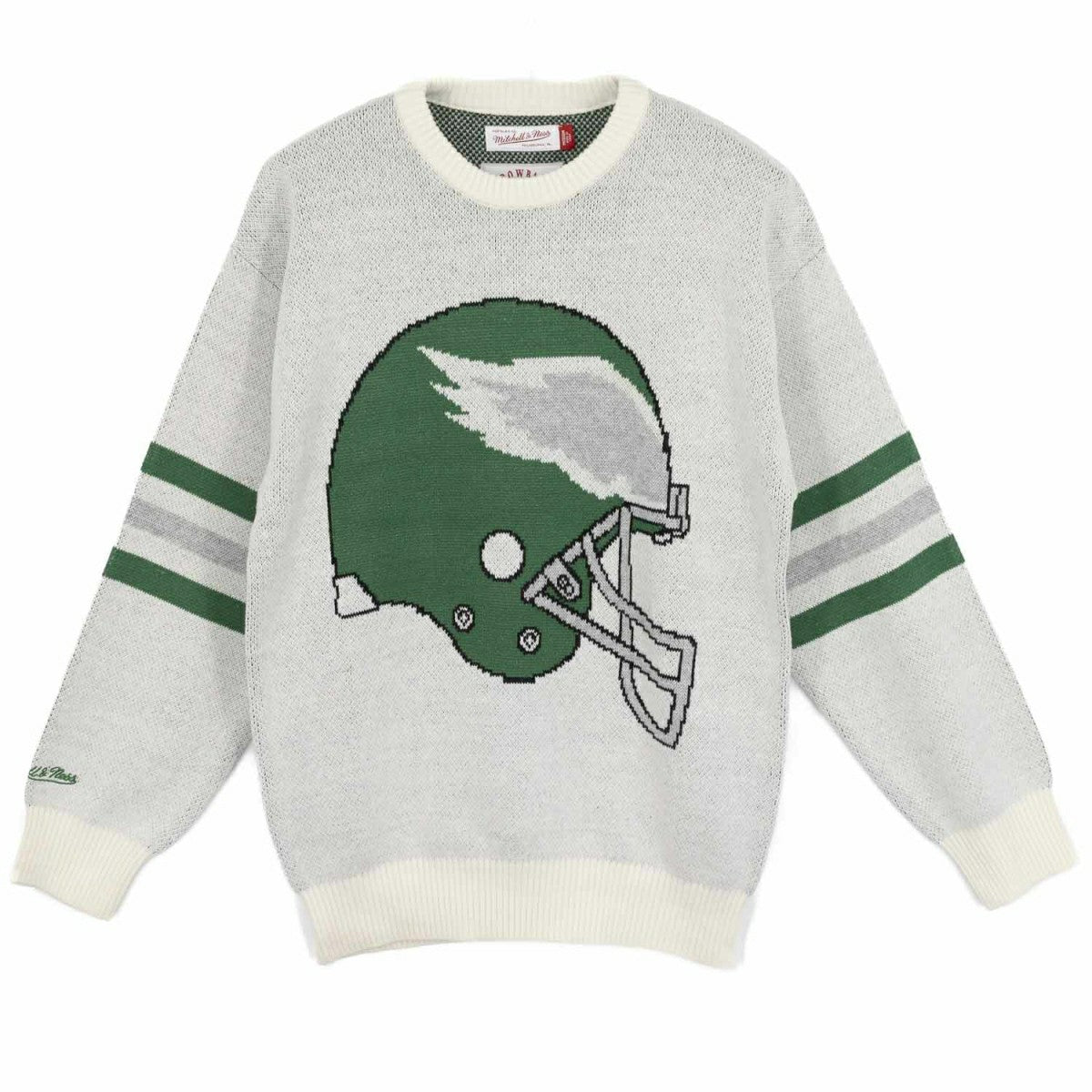 Philadelphia Eagles Mitchell & Ness Retro Helmet NFL Crew Sweater Classic