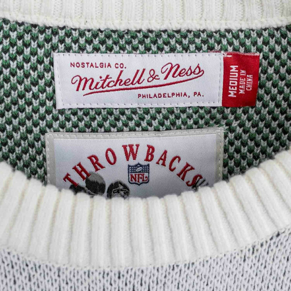 Philadelphia Eagles Mitchell & Ness Retro Helmet NFL Crew Sweater Classic