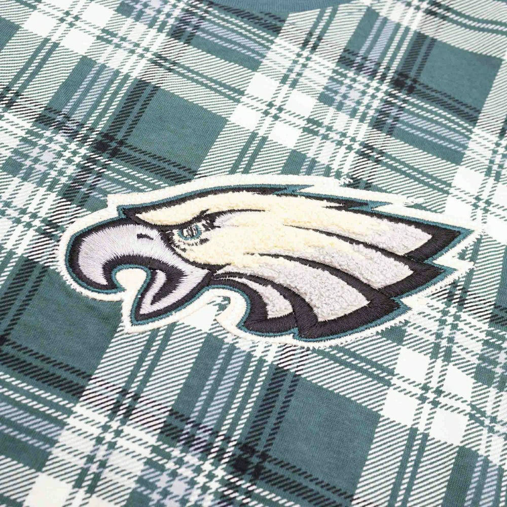 Philadelphia Eagles Plaid 2024 New Era 3rd Down NFL T-Shirt Green Lifestyle