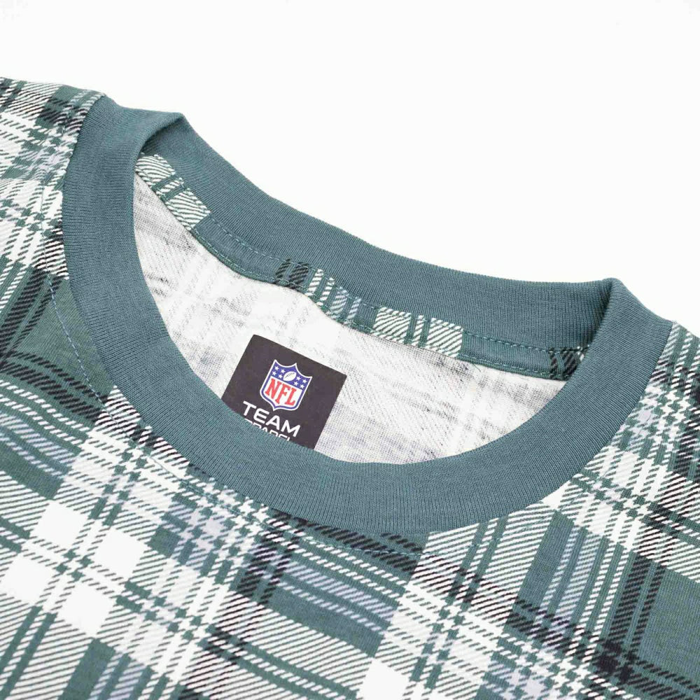 Philadelphia Eagles Plaid 2024 New Era 3rd Down NFL T-Shirt Green Lifestyle