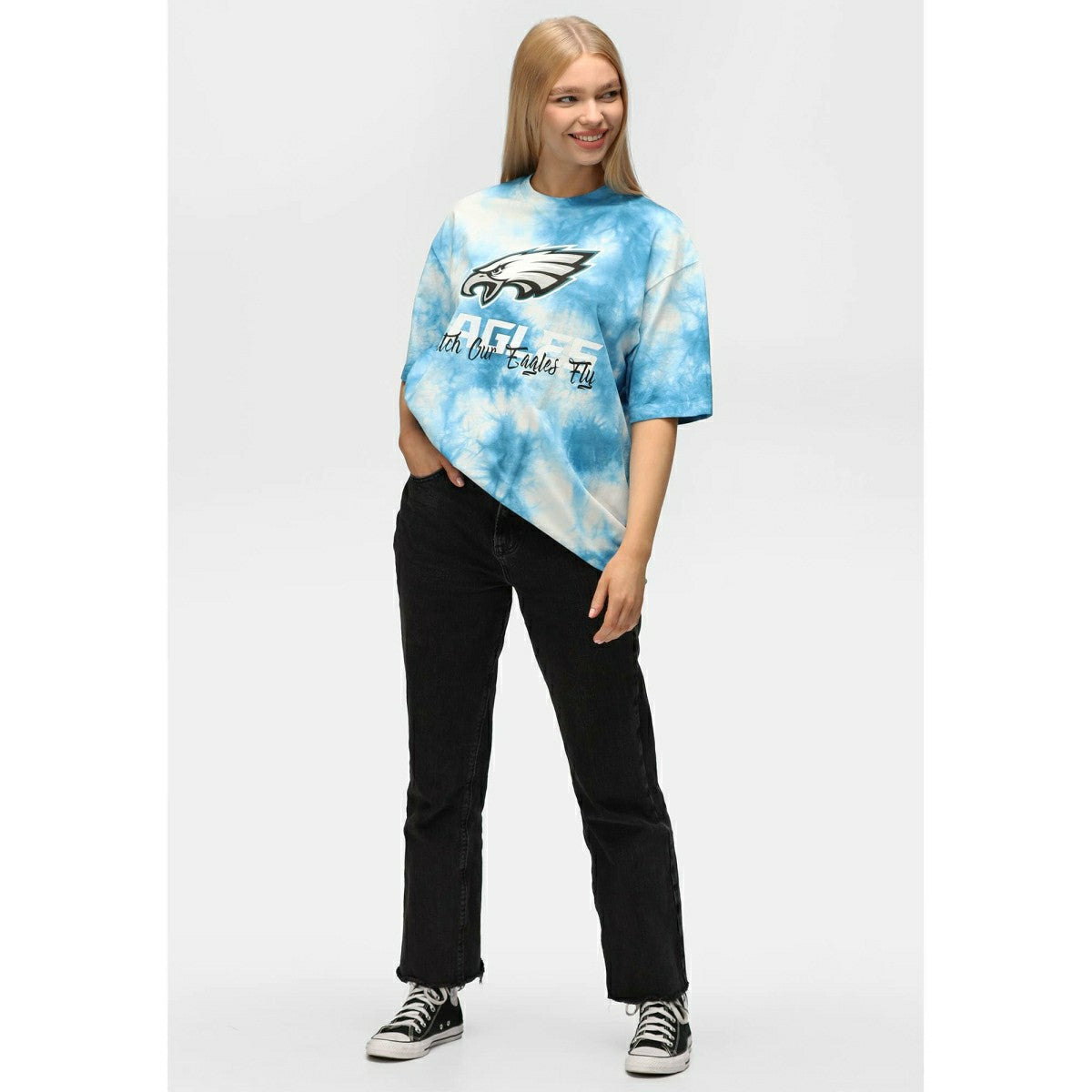 Philadelphia Eagles Tie-Dye Recovered Relaxed NFL T-Shirt Taass for sale