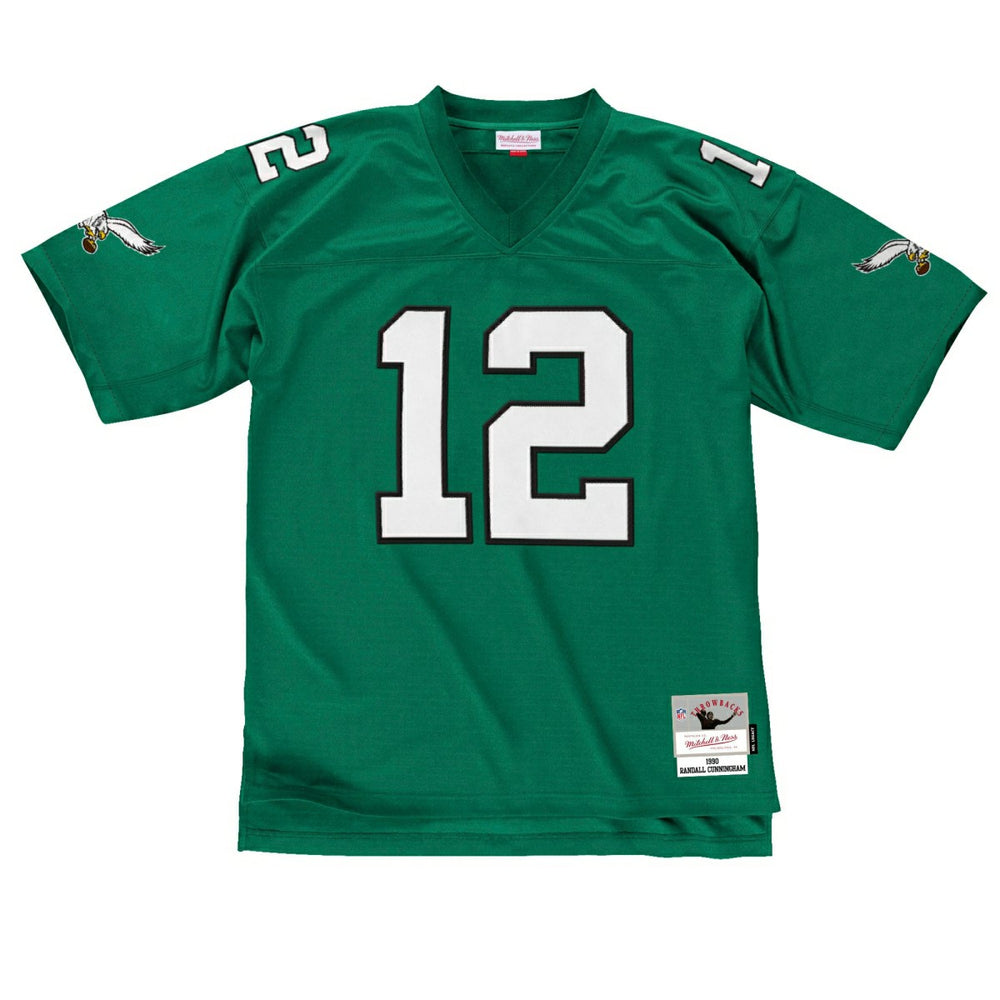 Randall Cunningham #12 Philadelphia Eagles 1990 Legacy Throwback NFL Jersey Green Taass for sale