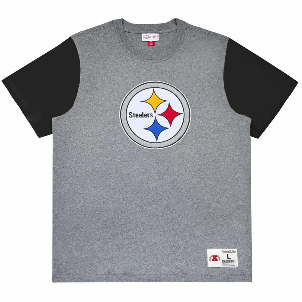 Pittsburgh Steelers Mitchell & Ness Color Blocked NFL Throwback T-Shirt Lifestyle