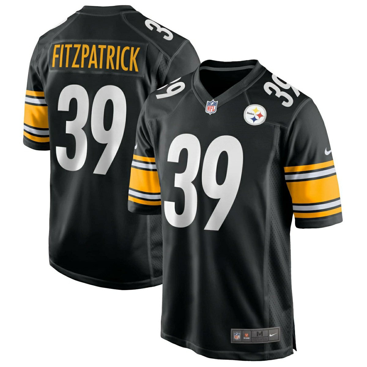 Minkah Fitzpatrick #39 Pittsburgh Steelers Nike Game NFL Football Jersey Black Lifestyle