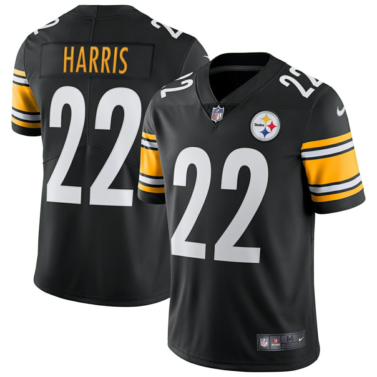 Najee Harris #22 Pittsburgh Steelers Nike Vapor Limited NFL Jersey Black Taass for sale