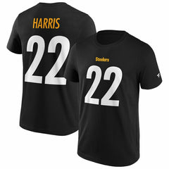 Najee Harris #22 Pittsburgh Steelers Iconic Player NFL T-Shirt Schwarz Lifestyle