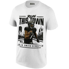 JuJu Smith-Schuster Pittsburgh Run This Town NFLPA T-Shirt White Taass for sale
