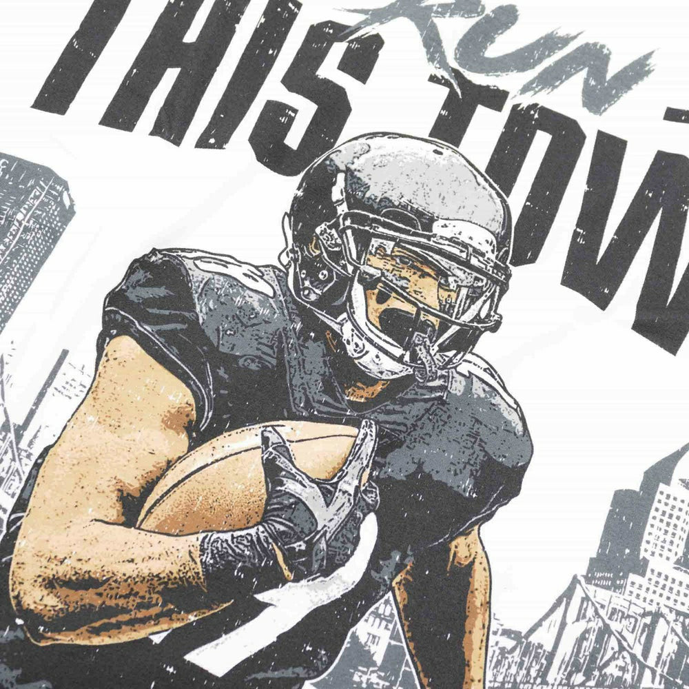 JuJu Smith-Schuster Pittsburgh Run This Town NFLPA T-Shirt White Taass for sale