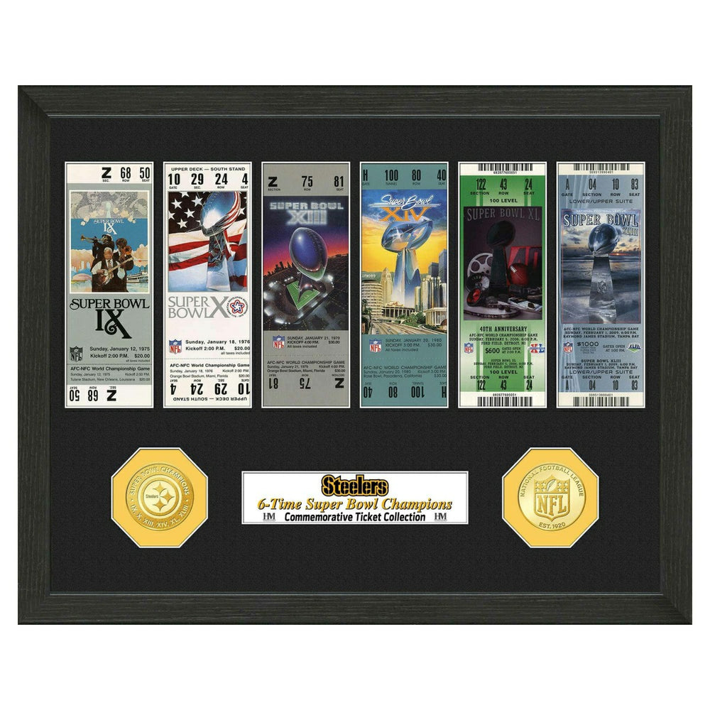 Pittsburgh Steelers Super Bowl Tickets Bronze Coins Framed NFL Photo Taass US