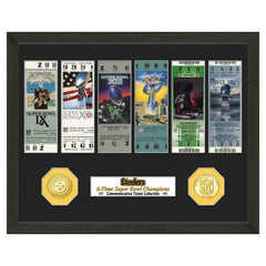 Pittsburgh Steelers Super Bowl Tickets Bronze Coins Framed NFL Photo Taass US