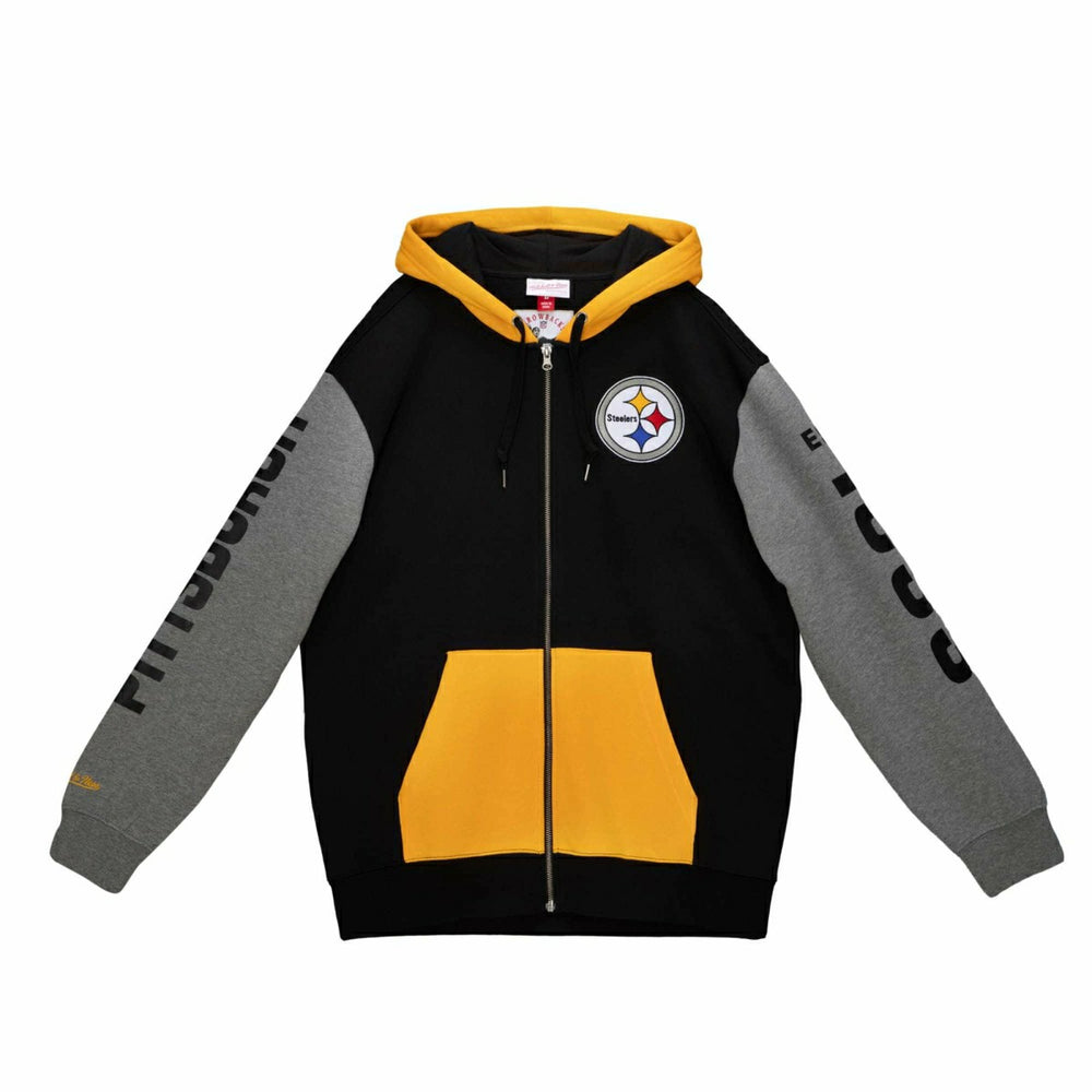 Pittsburgh Steelers Mitchell & Ness NFL Full Zip Fleece Hoodie Fashion