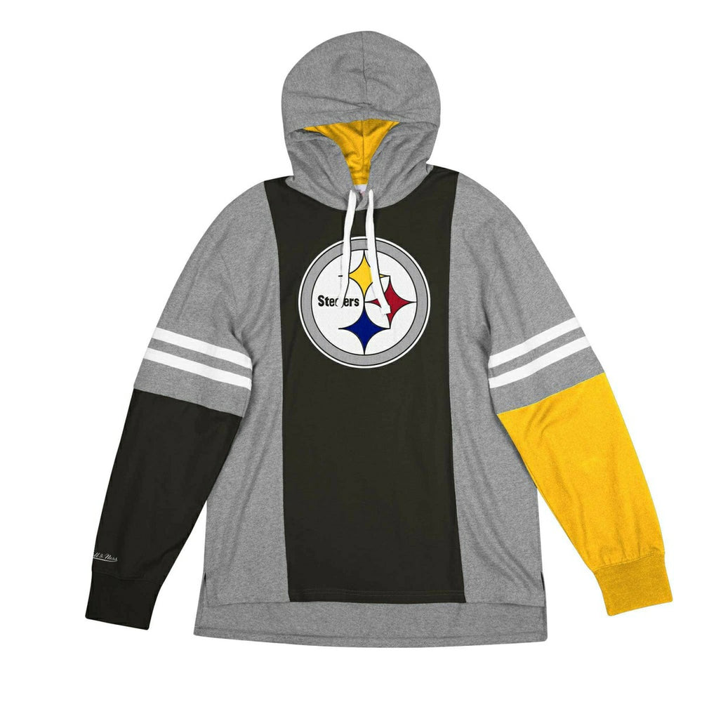 Pittsburgh Steelers Color Blocked Mitchell & Ness Lightweight NFL Hoodie Taass sale
