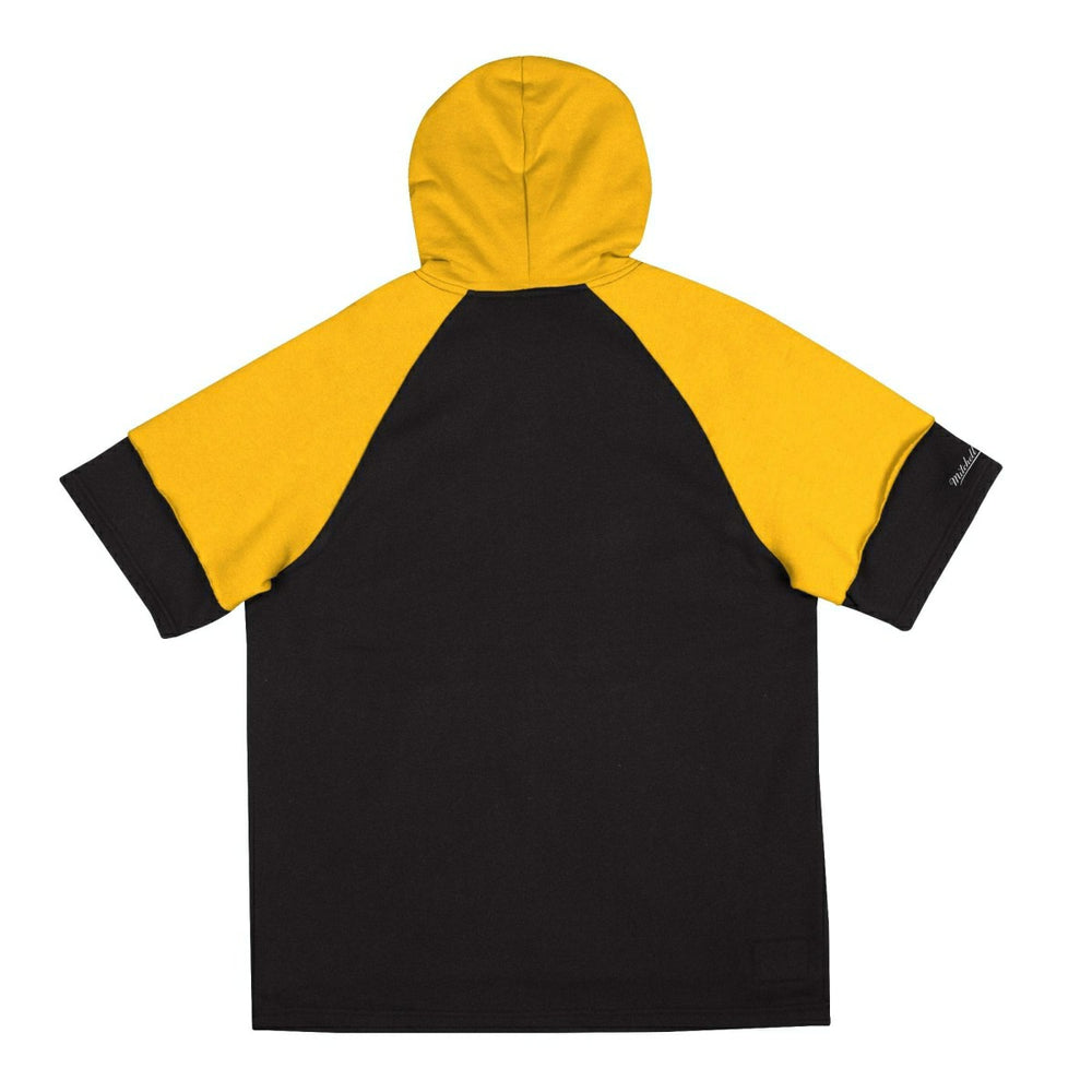 Pittsburgh Steelers Mitchell & Ness Cut Sleeves Fleece Short Sleeve NFL Hoodie Taass for sale