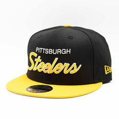 Pittsburgh Steelers 2-Tone Throwback Script New Era 9FIFTY NFL Snapback Cap Taass sale