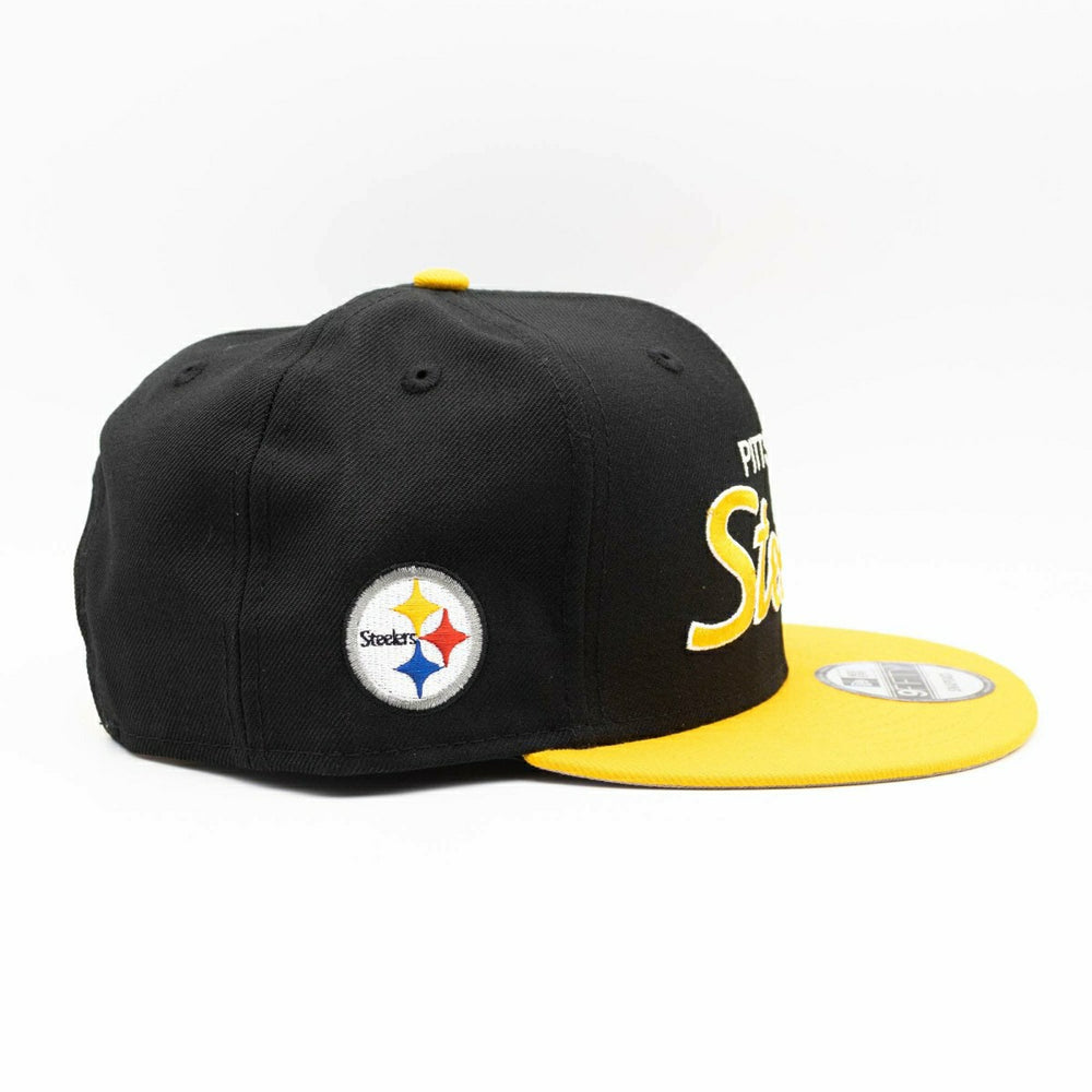 Pittsburgh Steelers 2-Tone Throwback Script New Era 9FIFTY NFL Snapback Cap Taass sale