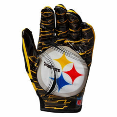 Pittsburgh Steelers Wilson Youth Stretch-Fit NFL Receivers Gloves (KIDS) Taass sale