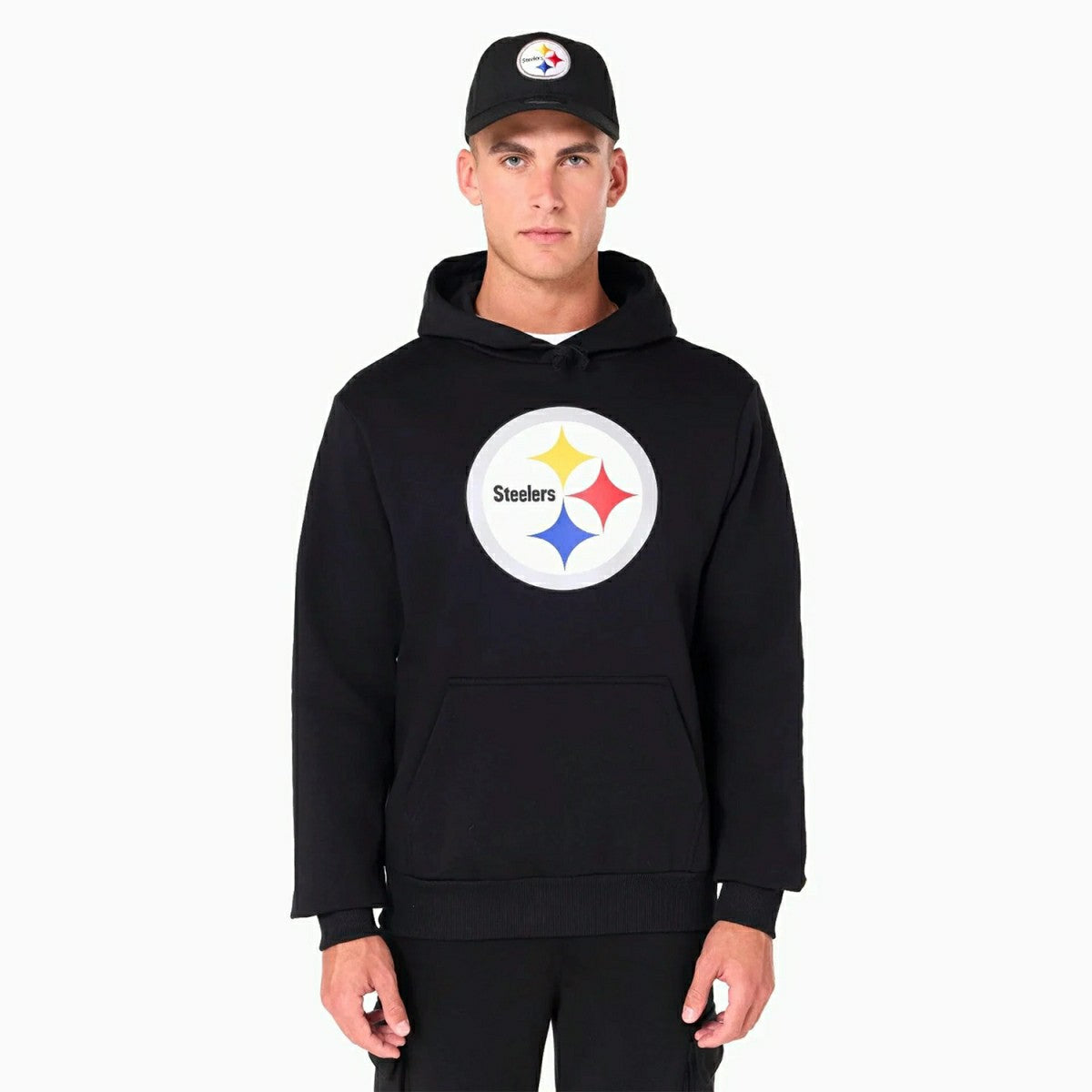 Pittsburgh Steelers Logo Hoodie NFL Sweatshirt Black Lifestyle