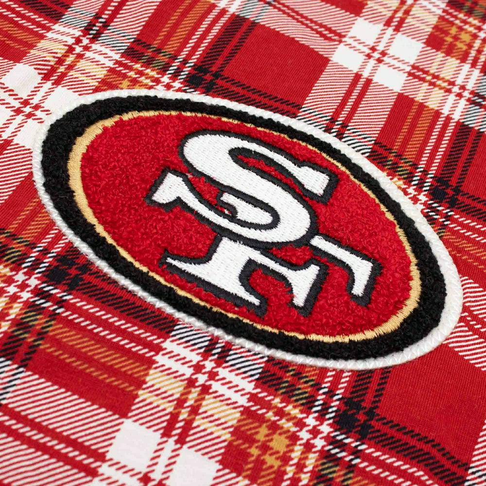 San Francisco 49ers Plaid 2024 New Era 3rd Down NFL T-Shirt Red Classic