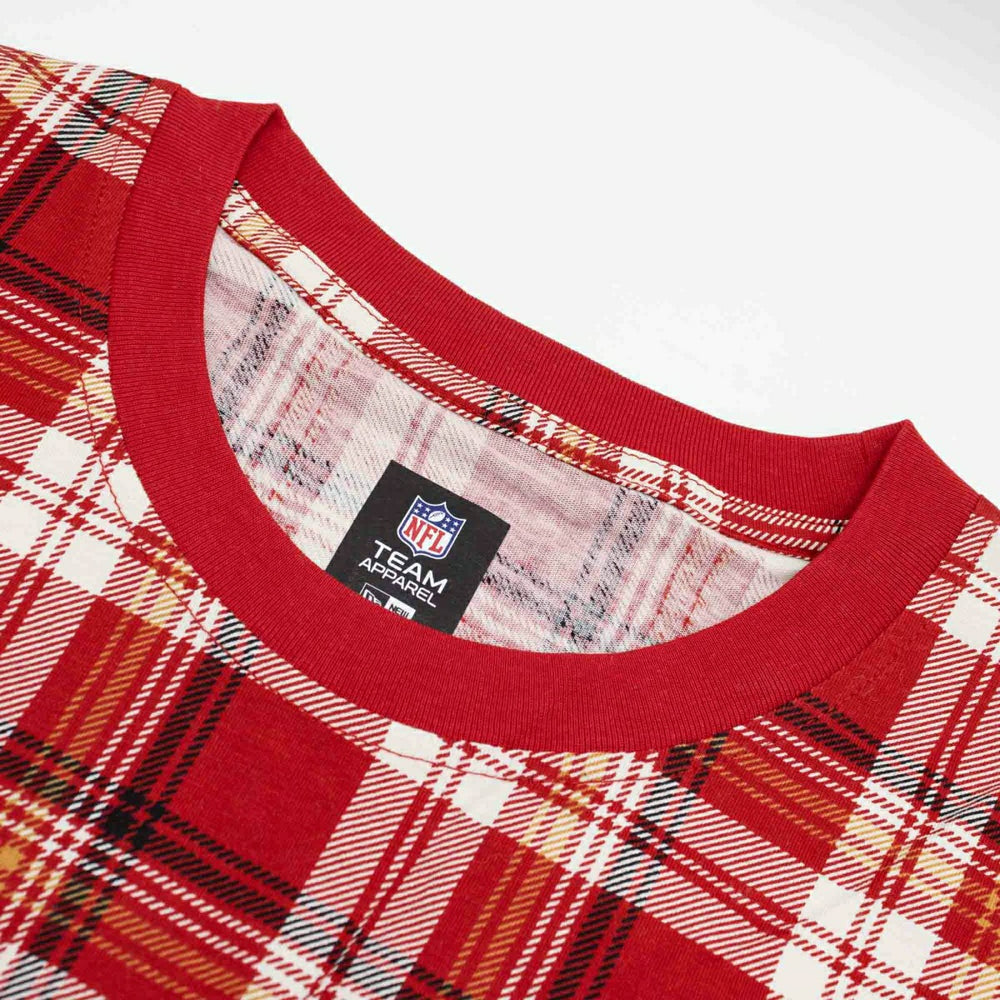 San Francisco 49ers Plaid 2024 New Era 3rd Down NFL T-Shirt Red Classic