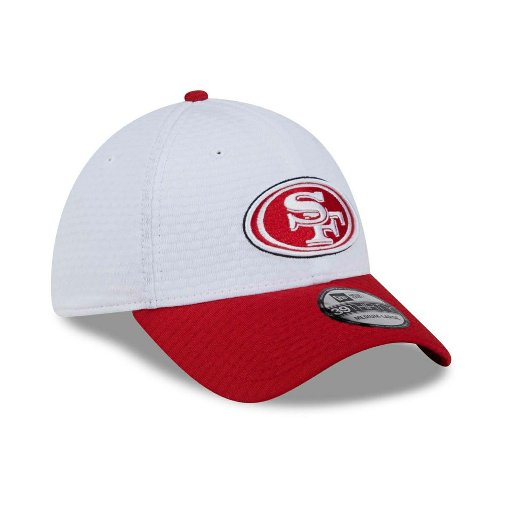 San Francisco 49ers 2024 NFL Training Camp New Era 39THIRTY Flex Cap White Taass sale