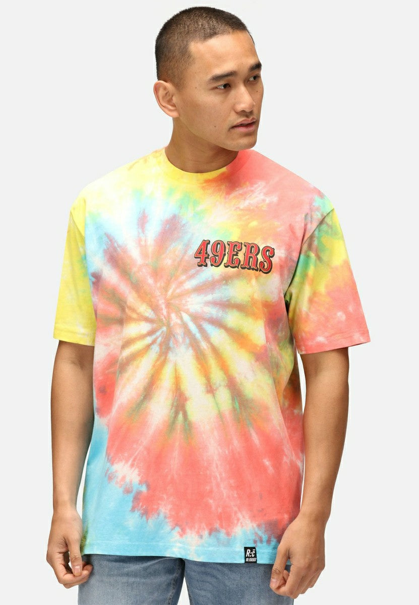 San Francisco 49ers Rainbow Tie-Dye Recovered Relaxed NFL T-Shirt Taass sale