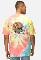 San Francisco 49ers Rainbow Tie-Dye Recovered Relaxed NFL T-Shirt Taass sale