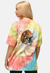 San Francisco 49ers Rainbow Tie-Dye Recovered Relaxed NFL T-Shirt Taass sale
