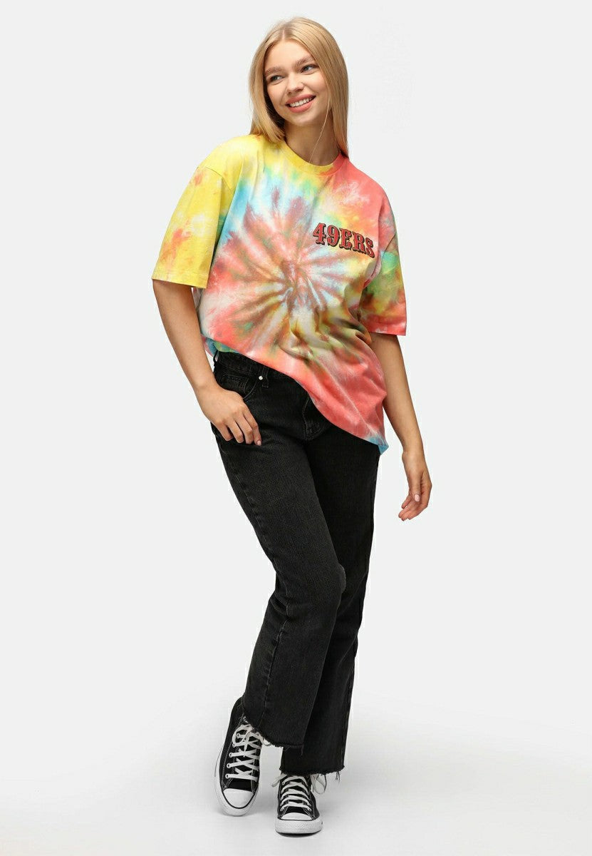San Francisco 49ers Rainbow Tie-Dye Recovered Relaxed NFL T-Shirt Taass sale