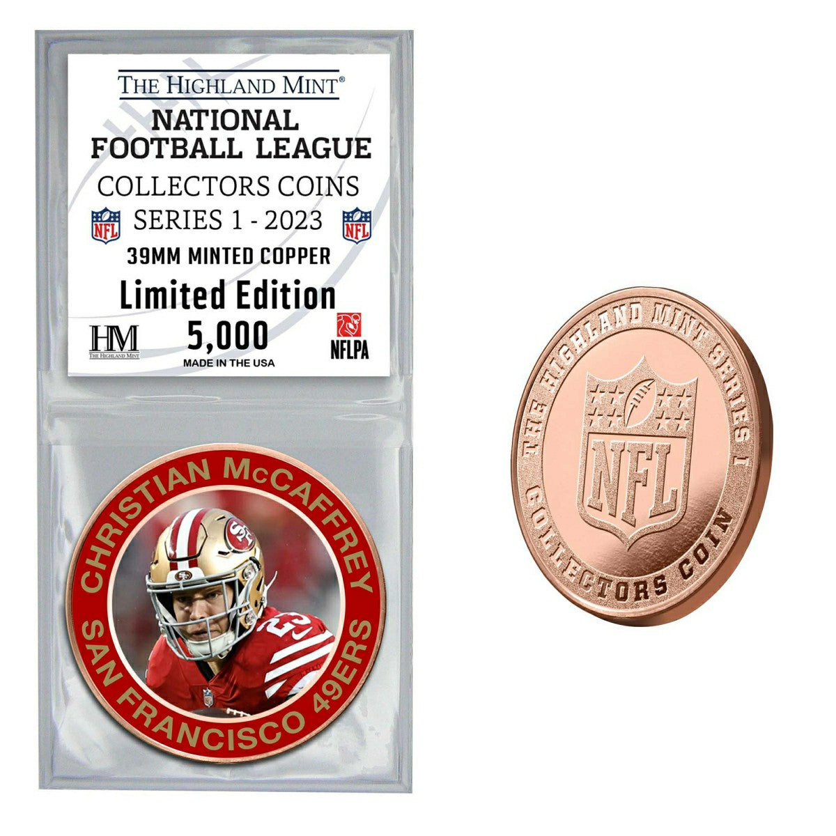 NFL Collectors Coins Series 1 Christian McCaffrey San Francisco 49ers Commemorative Coin Taass for sale