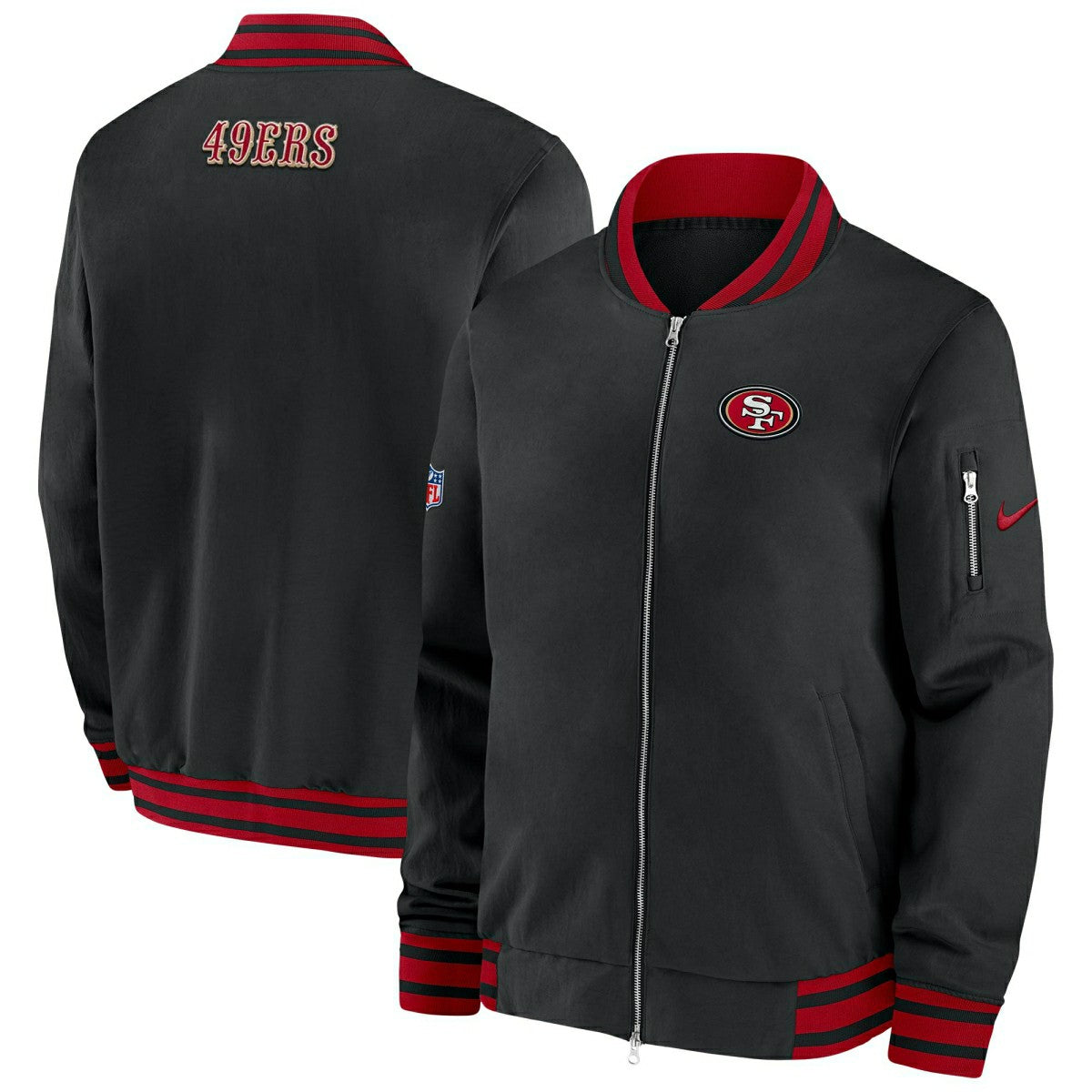 San Francisco 49ers NFL Sideline Nike Coach Bomber Jacket Taass US