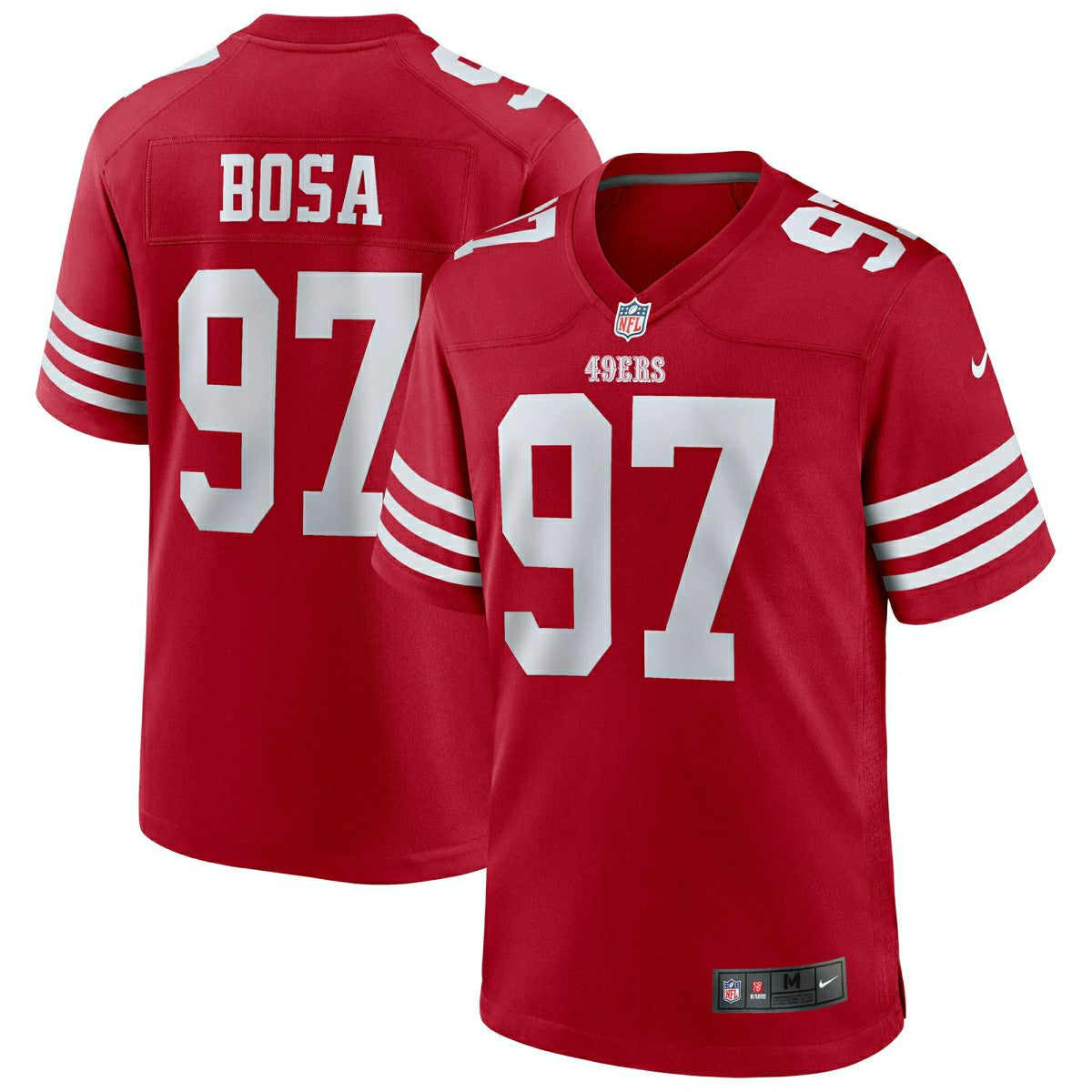 Nick Bosa #97 San Francisco 49ers Nike Game NFL Football Jersey Red Lifestyle