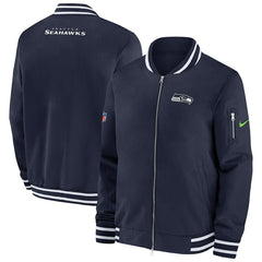 Seattle Seahawks NFL Sideline Nike Coach Bomber Jacket Fashion
