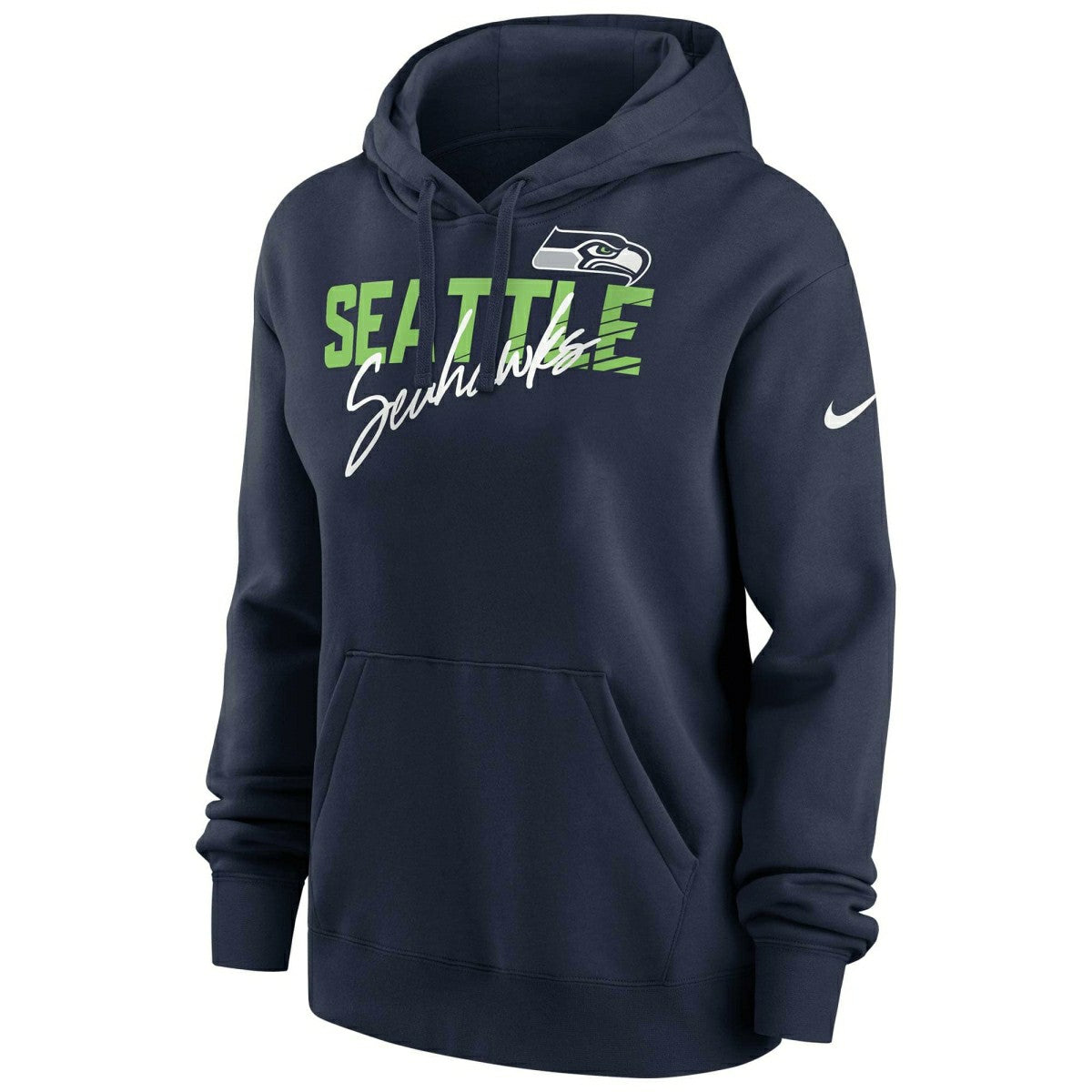 Seattle Seahawks Wordmark Nike Club NFL Hoodie Navy (WOMEN'S) Lifestyle
