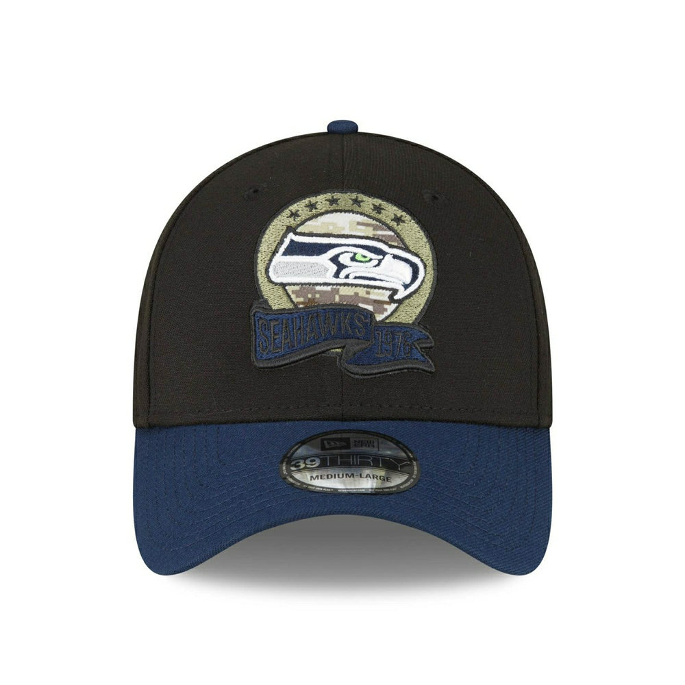 Seattle Seahawks 2022 NFL On-Field Salute to Service New Era 39THIRTY Flex Cap Taass for sale