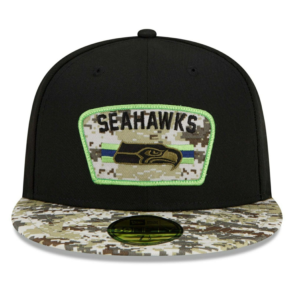 Seattle Seahawks 2021 NFL On-Field Salute to Service New Era 59FIFTY Fitted Cap Classic
