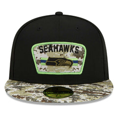 Seattle Seahawks 2021 NFL On-Field Salute to Service New Era 59FIFTY Fitted Cap Classic