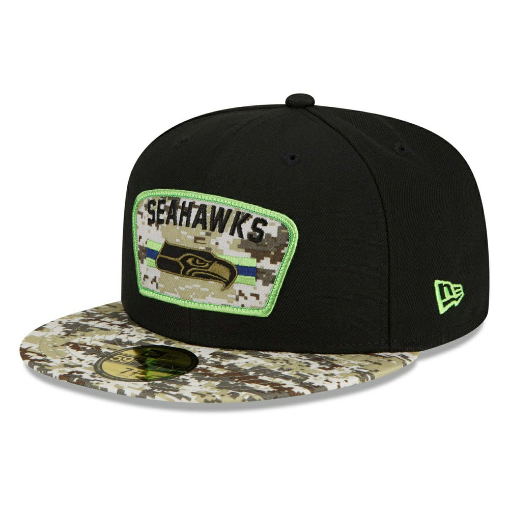 Seattle Seahawks 2021 NFL On-Field Salute to Service New Era 59FIFTY Fitted Cap Classic