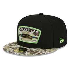Seattle Seahawks 2021 NFL On-Field Salute to Service New Era 59FIFTY Fitted Cap Classic