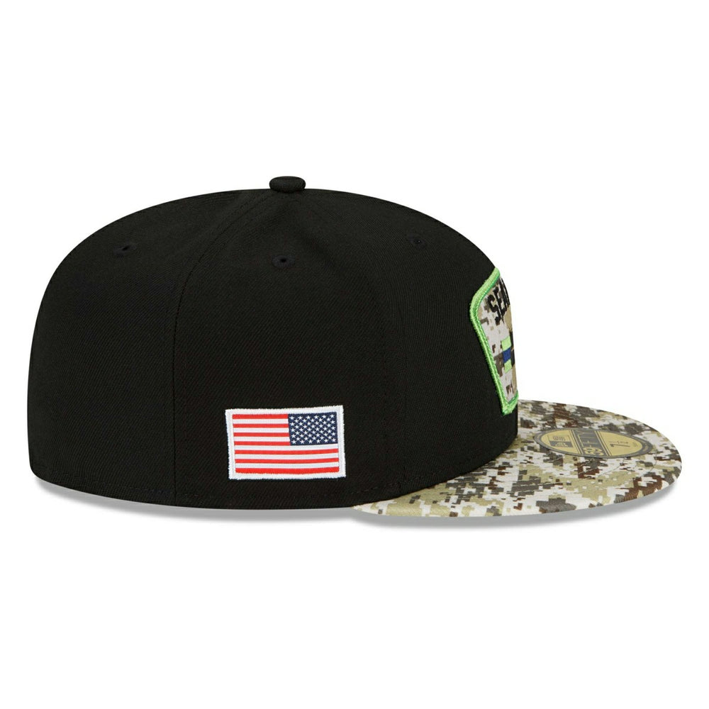 Seattle Seahawks 2021 NFL On-Field Salute to Service New Era 59FIFTY Fitted Cap Classic