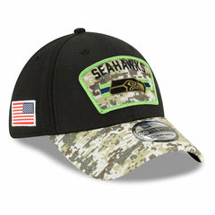 Seattle Seahawks 2021 NFL On-Field Salute to Service New Era 39THIRTY Flex Fit Cap Fashion