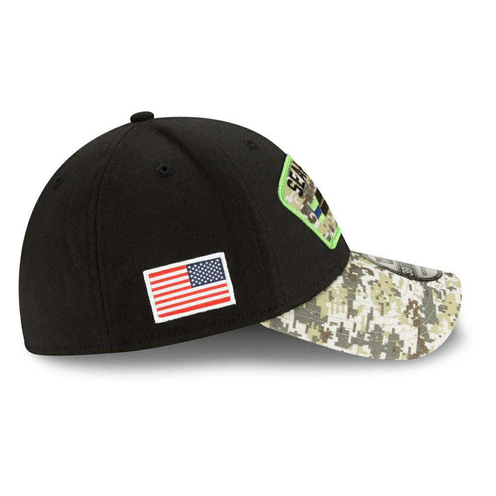 Seattle Seahawks 2021 NFL On-Field Salute to Service New Era 39THIRTY Flex Fit Cap Fashion